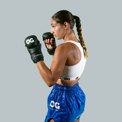 Classic Semi Leather MMA Sparring Gloves Black OG Fightwear